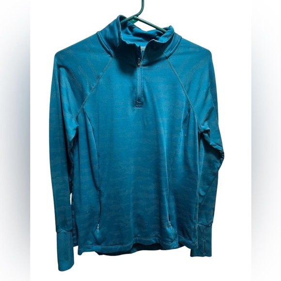 AVIA TURQUOISE QUARTER ZIP PULLOVER TOP - Picture 1 of 3